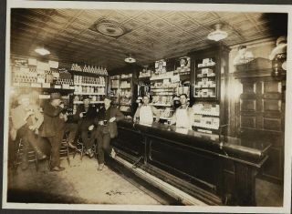 Early Cabinet Photo Of A Barroom In Fredericksburg,  Pa