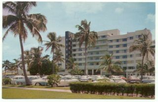 Miami Beach Fl The Sea Gull Hotel Old Cars Postcard - Florida