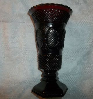 Vintage Avon 1876 Ruby Red 8 " Cape Cod Footed Vase