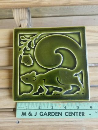 Carreaux Du Nord Arts And Crafts Style Pottery Tile Squirrel Wisconsin Usa