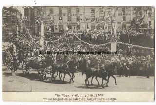 Bristol Royal Visit Majesties Passing St Augustines Bridge Vintage Postcard 31.  5