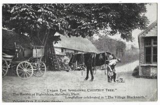 Wiltshire Smithy At Figheldean Salisbury Plain 1916 Vintage Postcard 2.  1