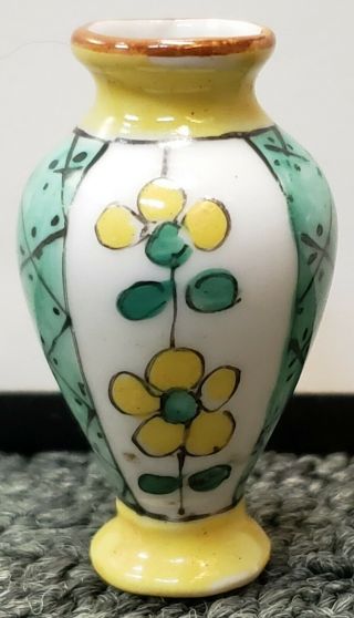 Ca.  1920 French Michelaud - Freres Limoges Porcelain Floral Motifs Miniature Vase