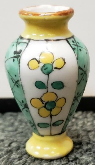 Ca.  1920 French Michelaud - Freres Limoges Porcelain Floral Motifs Miniature Vase 3