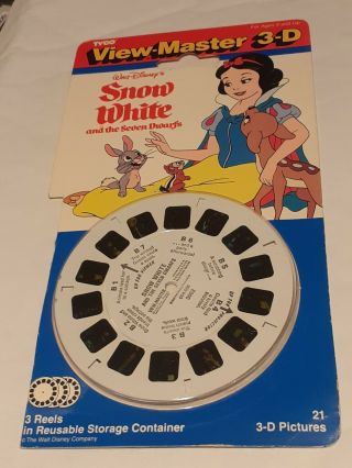 Snow White 7 Dwarfs Walt Disney Vintage View - Master 1991 3 Reels On Card