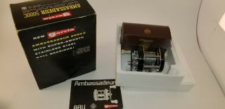 Abu Garcia Ambassadeur Fishing Reel W/ Leather Case And Box - 5000 - C