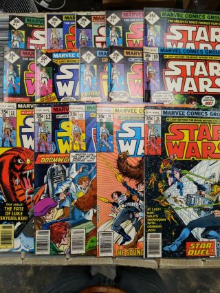 15 Marvel Star Wars Comics 1977 1 - 9 Reprints 10 - 15 1st Ptg Low To Mid Gd
