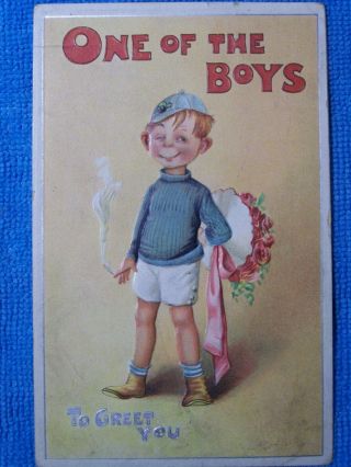 Vintage Smoking Sentiments Post Card 1913 Cigars,  Cigarettes Tobacco