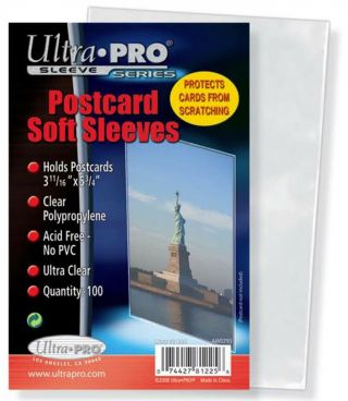Ultra Pro 3 11/16 " X 5 3/4 " Soft Sleeves For Vintage Postcards 100 Count