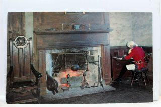 York Ny Fort Niagara Sir William Johnson Room Castle Fireplace Postcard Old