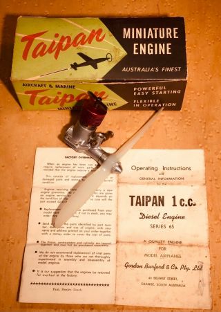 Vintage Taipan 1.  00 Cc Diesel,  Model Aircraft,  Airplane Engine