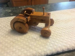 Vintage Hand Craved Wood Tractor From Family Estate