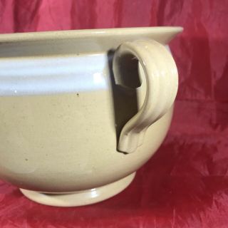 Antique /vintage Ironstone Chamber Pot W / Handle / White Yellow 2