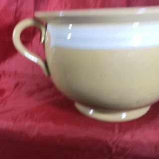 Antique /vintage Ironstone Chamber Pot W / Handle / White Yellow 3