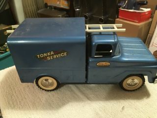 Tonka Blue Service Truck With Ladder,  Vintage Great Looking Truck