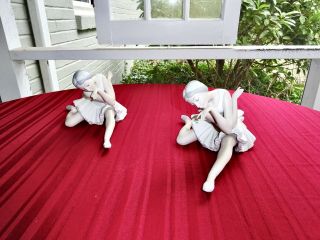 Pair (2) Lladro Death Of The Swan 4855 Ballerina Figurines,  Fingers