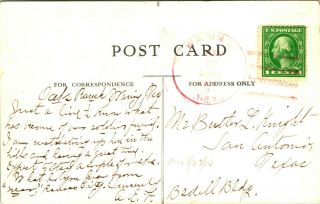 1914 Waring Tx Postmark Cancel Oaks Ranch The Beauty Spot On The Map Postcard E3