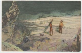 El Morro,  Nm Linen Postcard Lava Tube Ice Caves Near Cibola County Unposted Old
