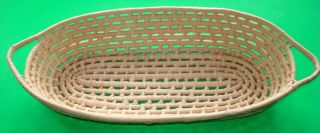 Vintage Wicker Rattan Woven Basket Wall Hanging Bread Basket Handmade In Jamaica