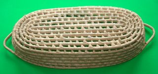 Vintage Wicker Rattan Woven Basket Wall Hanging Bread Basket Handmade in Jamaica 2