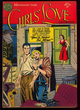 Girls’ Love Stories 13 Owner Pre - Code Golden Age Dc Comic 1951 Gd - Vg