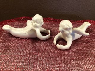 Treasured Lines Bisque Porcelain Angel Candle Climbers
