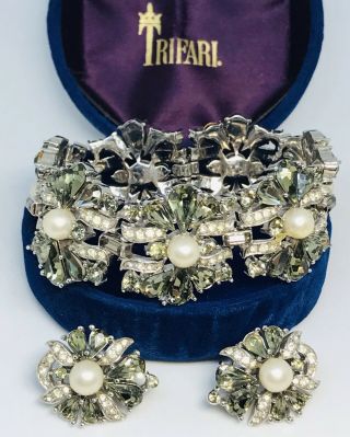 Gorgeous Vintage Trifari Alfred Philippe Jewels Of India Moghul Bracelet Set