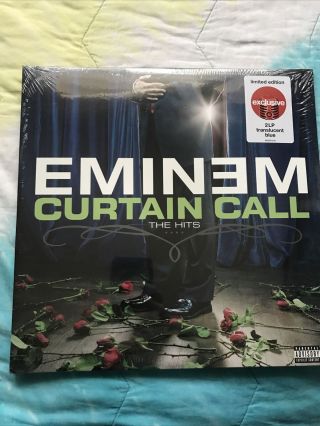 Eminem Curtain Call The Hits Transparent Blue Colored Vinyl Dr.  Dre Nate Dogg Lp