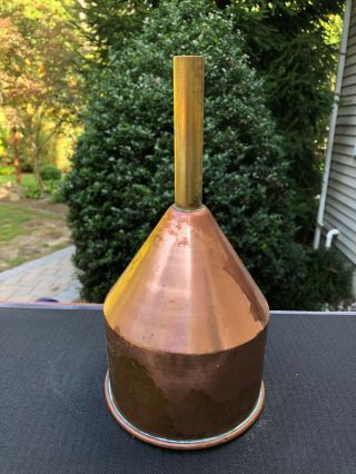 Large Vintage Copper & Brass Funnel