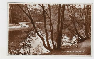 Old Real Photo Card The Pools Lickey Hills Park Girl Swan Birmingham 1952