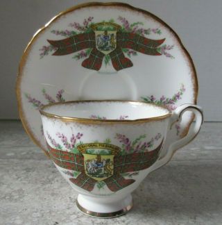 Old Vintage Royal Stafford Tartan Series Macgregor Porcelain Cup Saucer