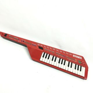Vintage Yamaha Shs - 10r Fm Digital Keytar Synthesizer Red Midi Keyboard
