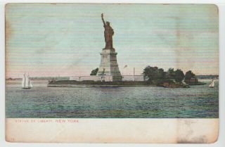 York City,  Ny Statue Of Liberty Postcard Nyc Vintage Linen Old Udb