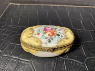 Antique Sevres French Porcelain Hand Painted Gold Ormolu Trinket /jewelry Box