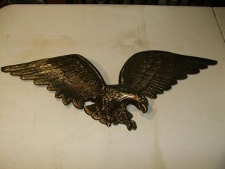 Vintage 29” Wingspan Heavy Cast Bronze Eagle Wall Plaque