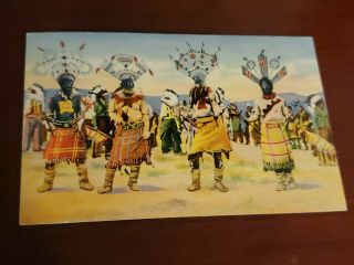 Vintage Postcard Devil Dance Of The Apache Indians Jr Willis,  C T Art - Colortone