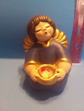 Vintage Bozner Engel Thun Ceramic Angel Candle Holder Italy With Gold Label