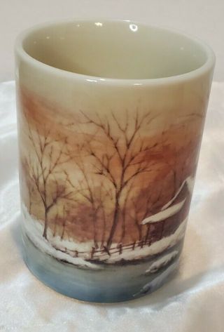 Vintage Otagiri Winter Forest Hand - Painted Coffee Mug 2