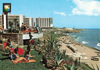 Torremolinos - Benalmadena (costa Del Sol) Spain.  Lovely Rare Vintage Postcard.