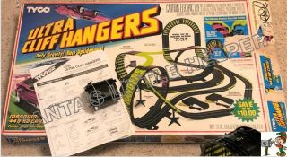 Vintage Tyco Ultra Cliff Hangers Slot Car Track Set 6239 With 2 Minty Cars & Box