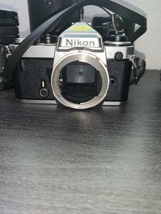 Nikon FE SLR 35mm Film Camera BUNDLE Lens Vintage 3