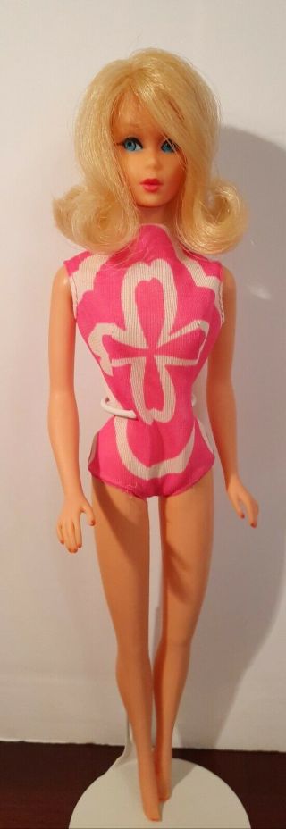 Vintage Barbie Blond Marlo Flip 1160 Twist N Turn In Swimsuit Vgc