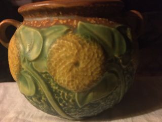 Rare Vintage Roseville Pottery Sunflower Vase 2