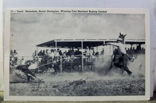 Toots Mansfield Fast Matched Roping Contest Champion Postcard Old Vintage Card