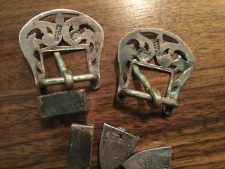 vintage sterling silver matching three - piece western bridle buckle set 2