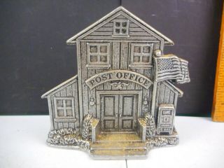 Vintage Cast Metal Post Office Building Decorative Piece