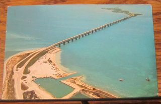 Vintage Pc Postcard Bahia Honda Bridge & Picnic Area Key West Florida Fl