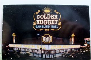Nevada Nv Las Vegas Golden Nugget Gambling Hall Saloon Restaurant Postcard Old