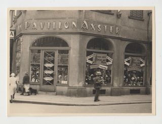 Germany 1930s Leipzig Hut Pavillon Axster Store Front Vintage Orig Photo (20519)