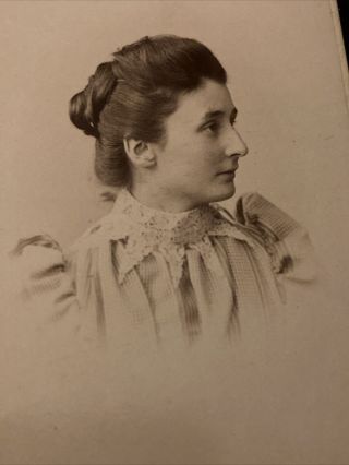 Victorian CDV Photo Woman In Profile,  Hair Up - Blairgowrie,  Dated 1892 2